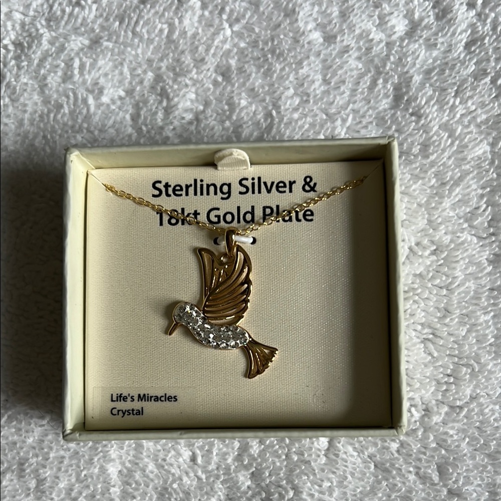 Gold and Silver Hummingbird Necklace